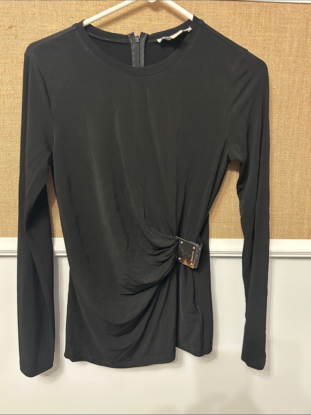 MICHAEL Michael Kors Black Long-Sleeve Twist Knot Top